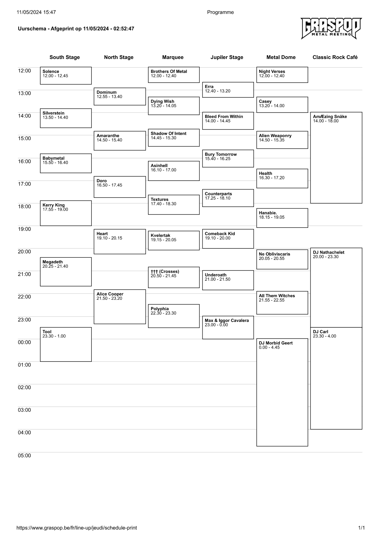 Graspop Metal Meeting 2024 - Running Order - Day 1 | Concerts-Metal