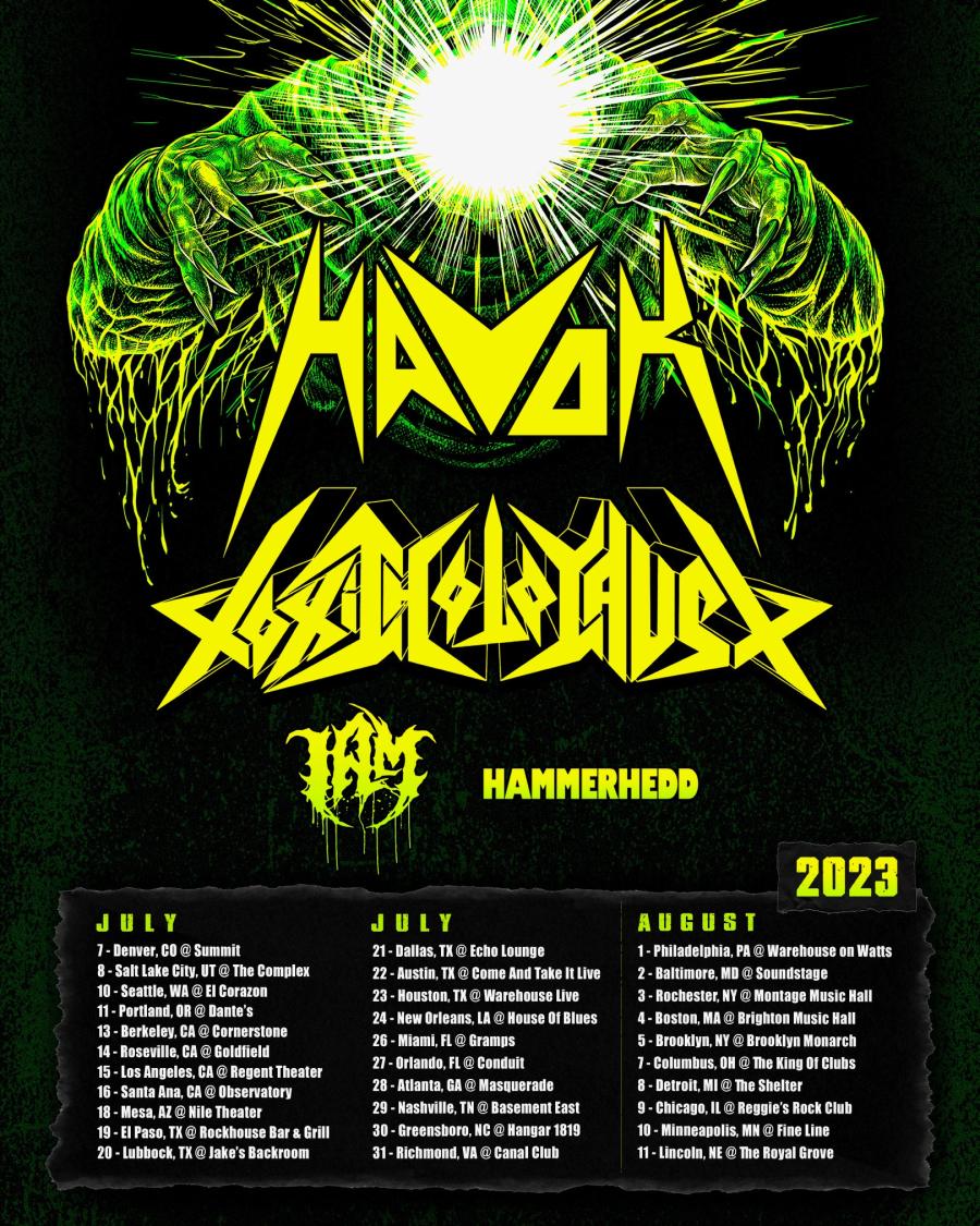 Concierto Havok + Toxic Holocaust 10/08/2023 Minneapolis Fine