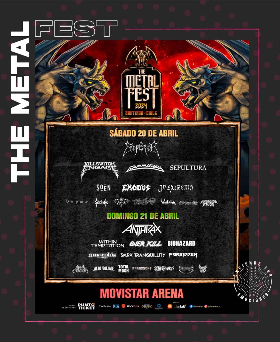The Metal Fest 2024 20/04/2024 (2 días) Santiago Movistar Arena Chile