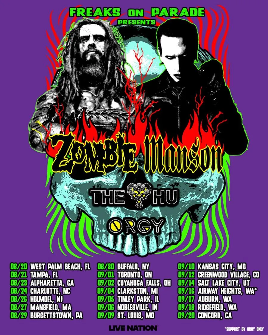 Rob Zombie + Marilyn Manson - 20/08/2026 - West Palm Beach - iTHINK Financial Amphitheatre - Estados Unidos
